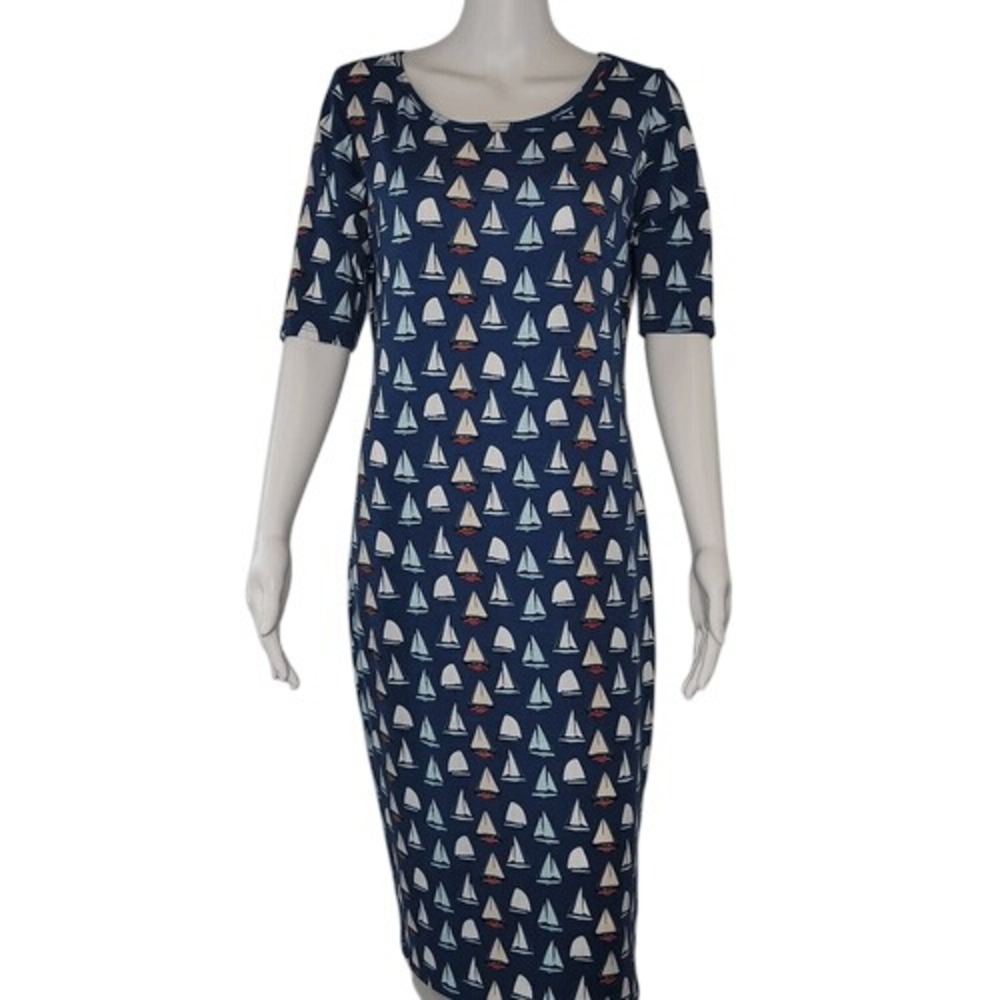 LuLaRoe Blue‎ Julia Sailboat Dress
